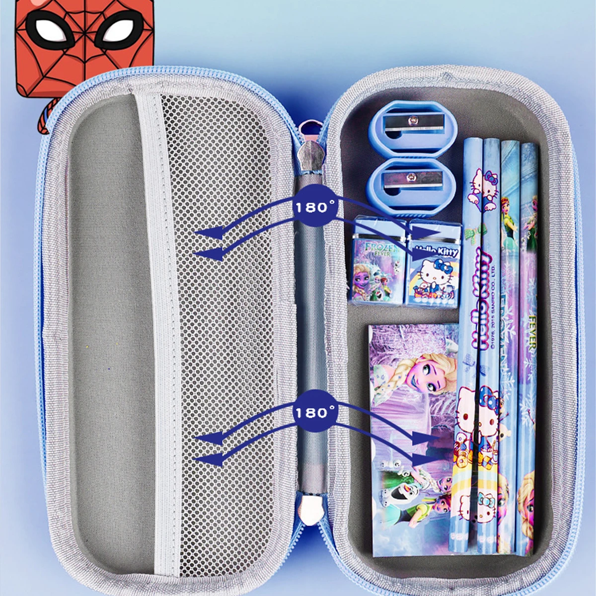 Cartoon and anime merchandise Marvel Spider Man Learning supplies pencil case pencil-box Pencil eraser storage box Children toy