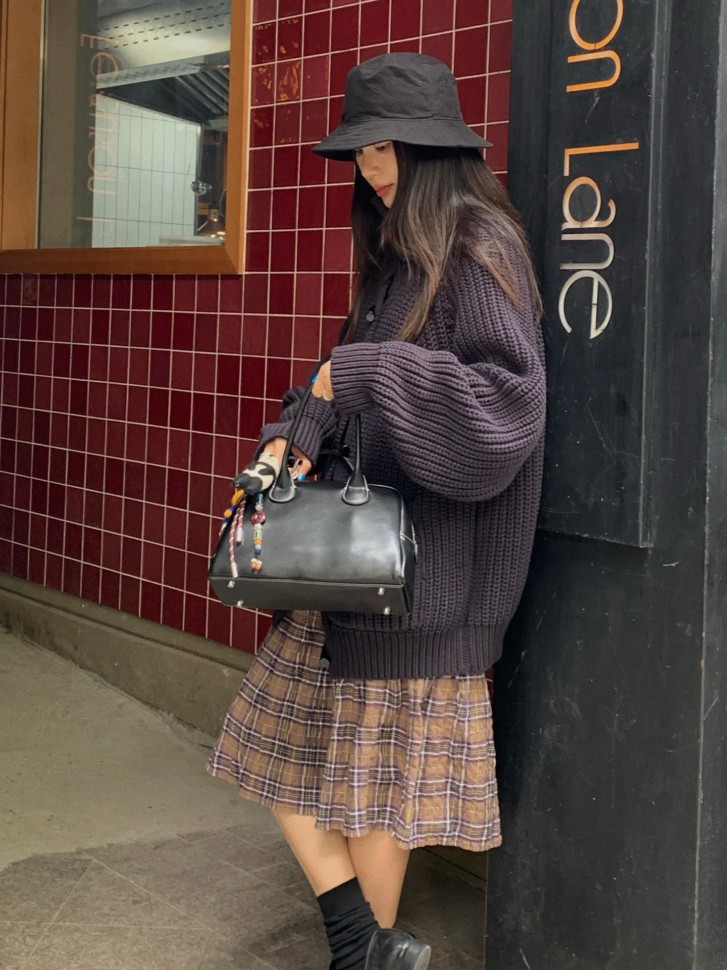 

Тяжелый свободный длинный кардиган, свитер k, синее пальто на пуговицах, теплый хлопок, акриловая смесь, осенне-зимний женский трикотаж