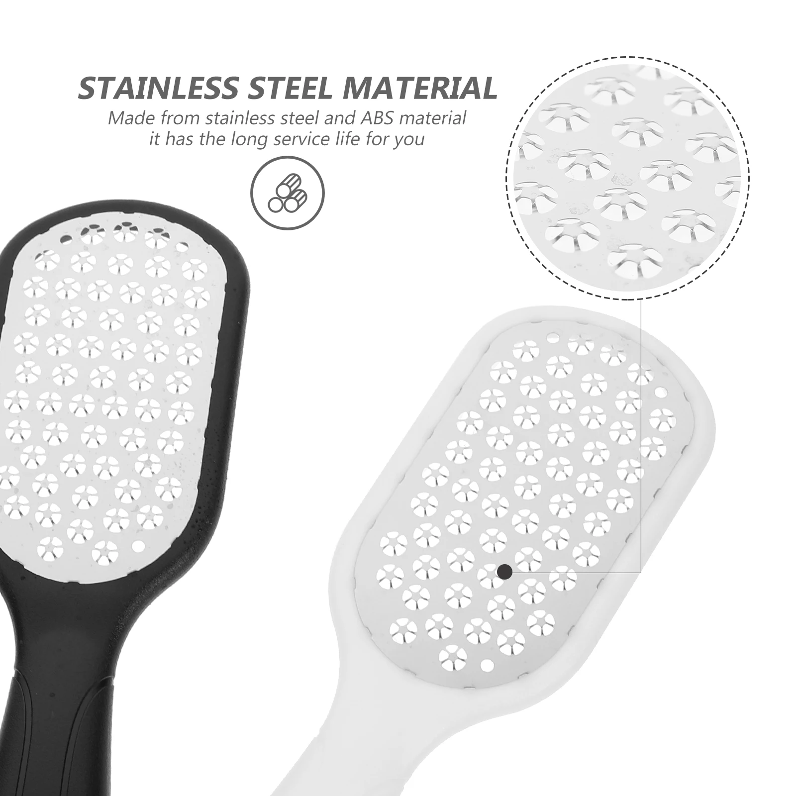 

2Pcs Stainless Steel Foot File Hand Care Rasp Callus Remover Pumice Pedicure Tool Nail Polish Grinder Kit