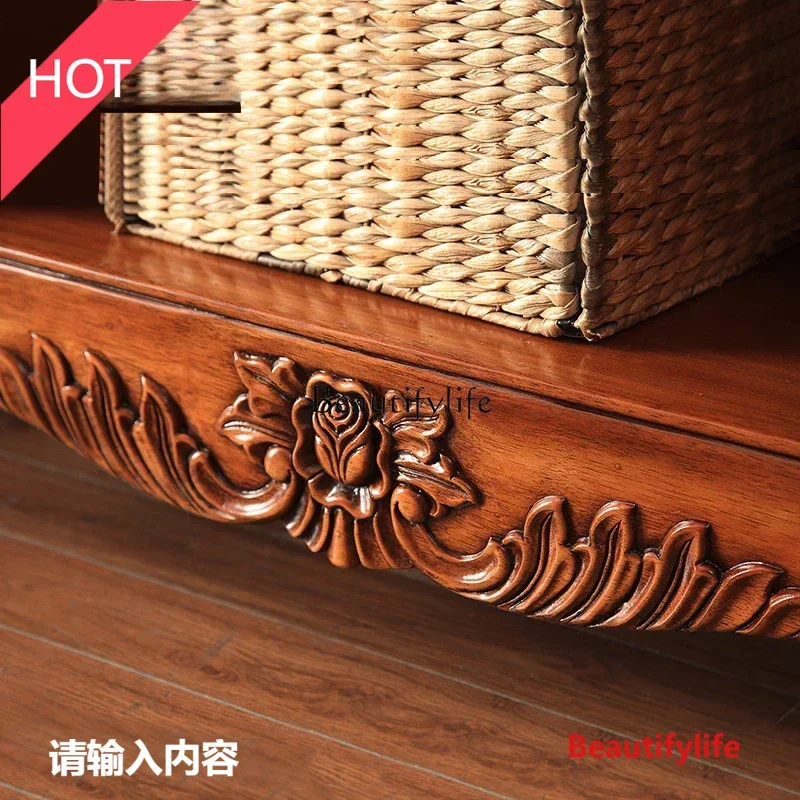 خزانة جانبية أوروبية أمريكية جديدة طراز جديد خزانة شاي من الخشب الصلب ss 8617