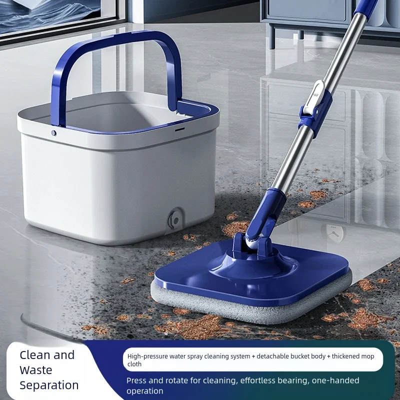 hands-free-washing-rotating-flat-mop-lazy-round-flat-mop-single-bucket-home-household-mop-single-bucket-lazy-mop