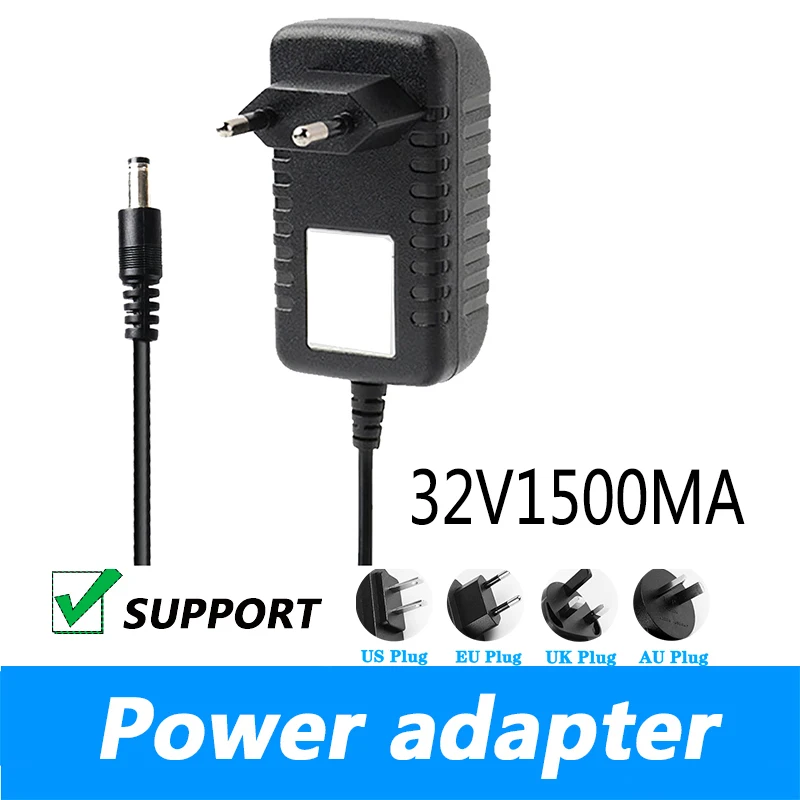 

Адаптер питания 32 В, 1,5 А, 110 В, 220 В постоянного тока на 32 В, 1500 мА, зарядное устройство постоянного тока, 32 В, вилка стандарта Великобритании, адаптер с вилкой AU 5,5*2,1 мм