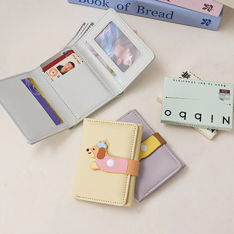 عادية الكرتون نمط السجق الكلب محفظة صغيرة رقيقة جدا محفظة حافظة للبطاقات حامل بطاقة المرأة متعددة الوظائف بولي Leather حامل بطاقة جلدية