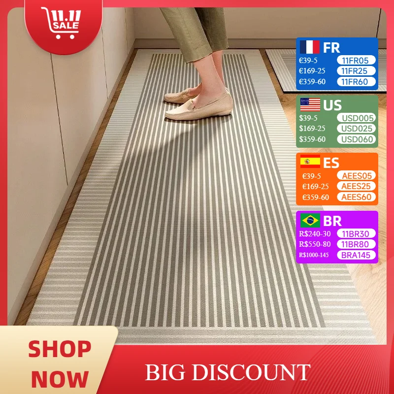 Kitchen Pvc Mat Waterproof Carpet Non-slip Leather Floor Mats Oil-proof Long Area Rug Home Decoration Alfombra De Cocina 주방 깔개