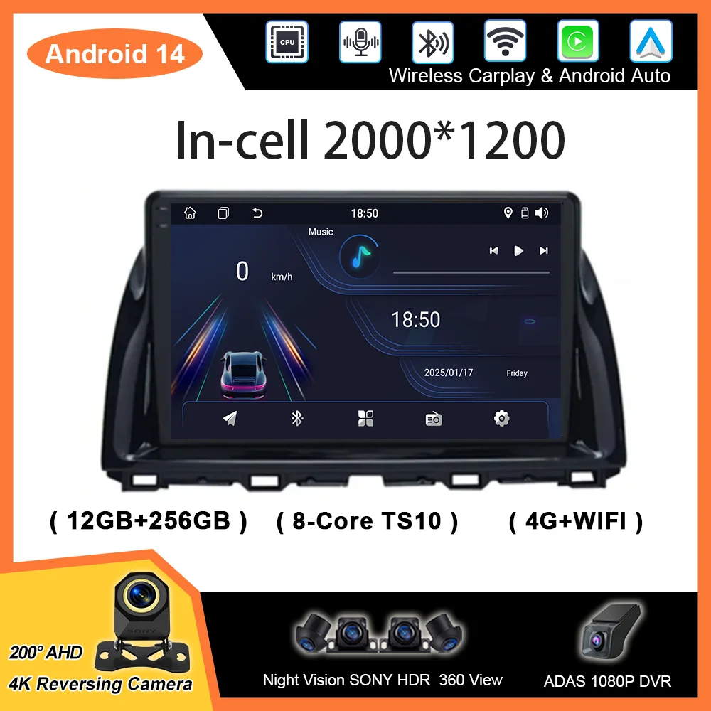 

Android Car Radio Carplay Multimedia Video Player For Mazda CX5 CX-5 CX 5 2012 - 2015 Auto Navigation GPS Autoradio 2DIN Stereo
