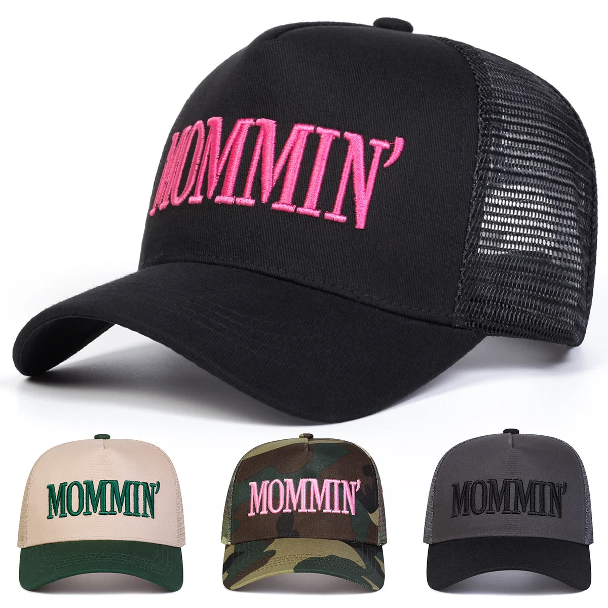 Unisex MOMMIN Baseballkappen mit Buchstabenstickerei, Frühling und Herbst, für den Außenbereich, verstellbare Freizeithüte, Sonnenschutzhut, Sportkappe