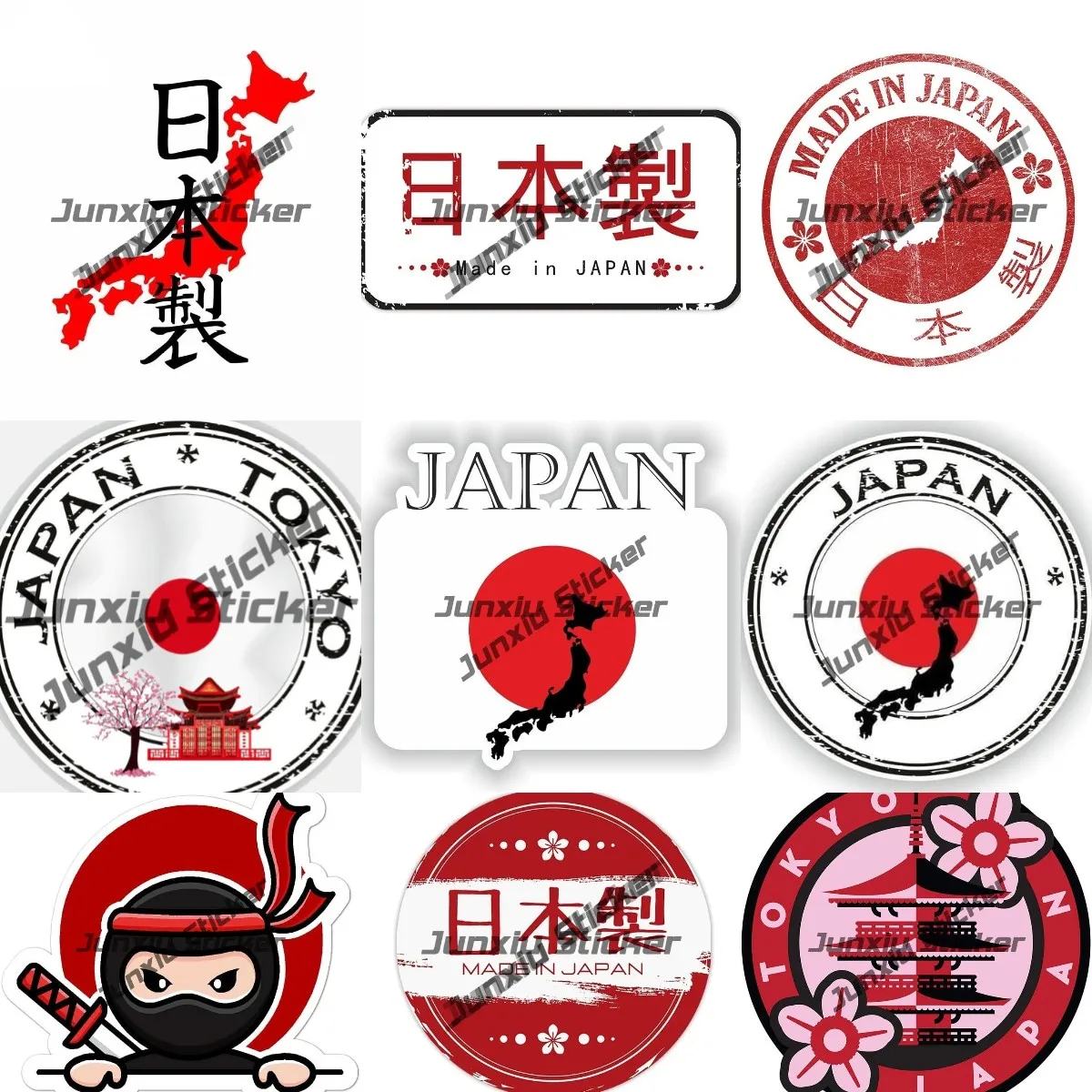 Made In Japan Car Stickers and Decal Japanese style Sticker for Window Decoration Waterproof Anti-scratch Car Accessories Decor