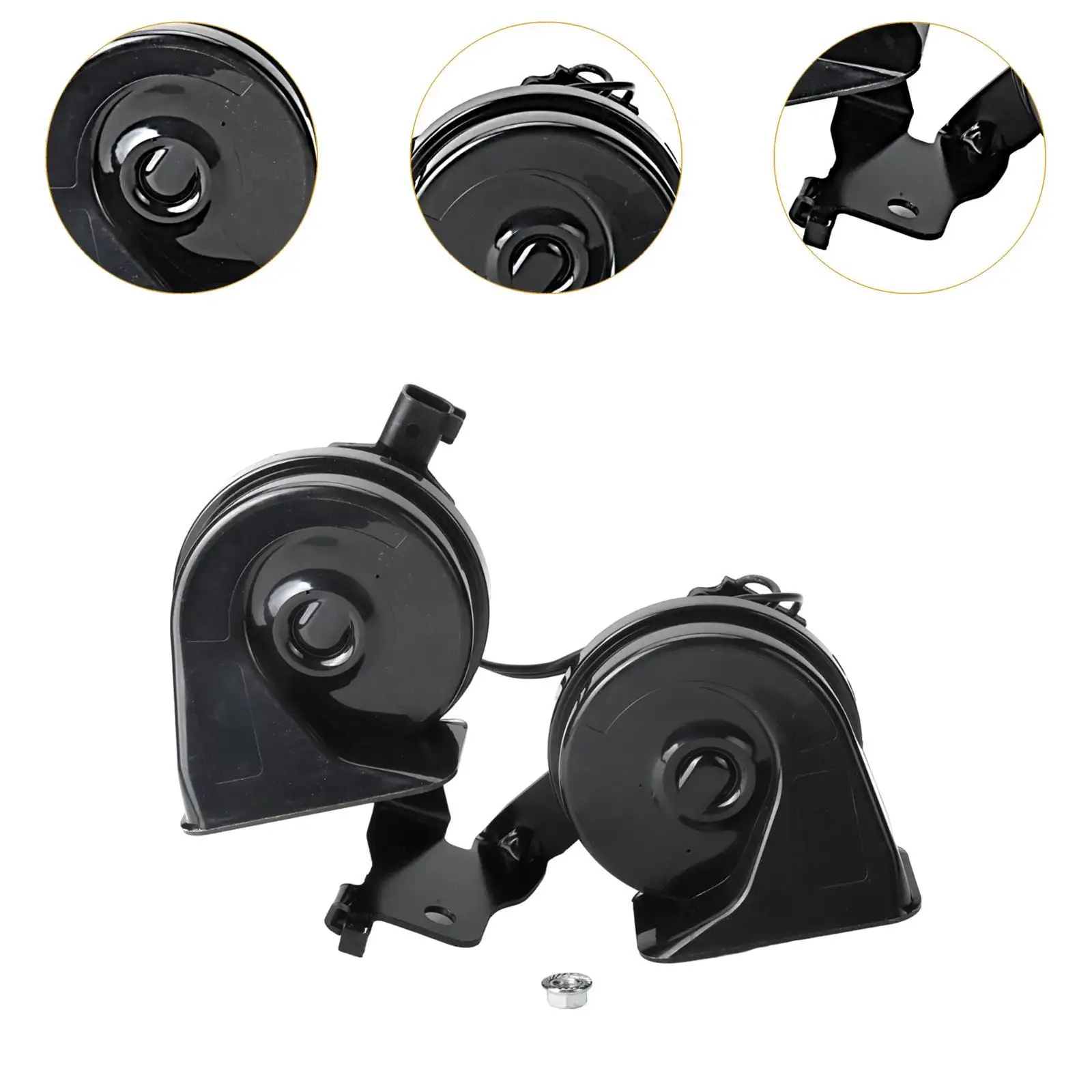 Car Horn Assembly with Bracket Supplies HC3Z-13832-g Direct Replaces Professional Parts Low High Horn for F-250 F-350