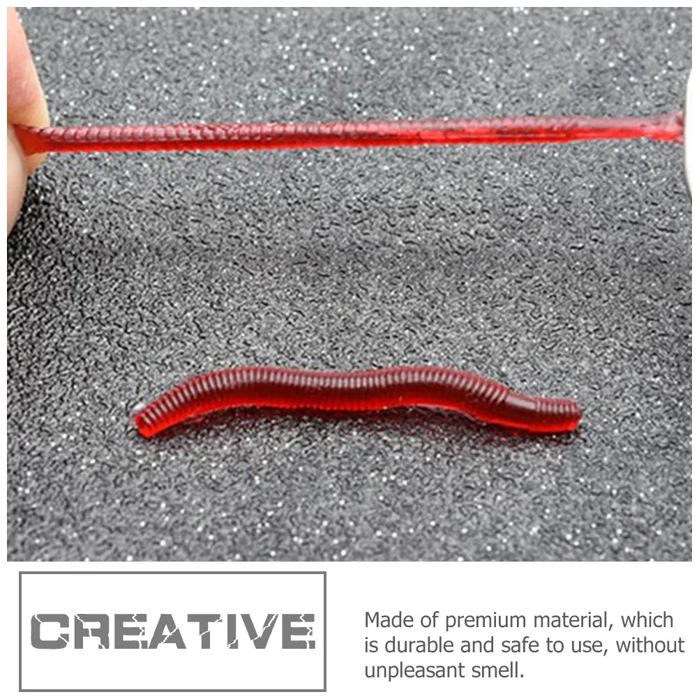 150 Pcs Realistic Earth Worms Artificial Bait Fishing Lure Lifelike Red Child Toy