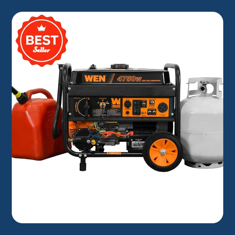 [XMSJ-مخزون محدود، اشتر الآن! ] DF475T 4.750 وات 120 فولت/240 فولت مولد وقود مزدوج محمول مع قرص اختيار بسيط، عجلة