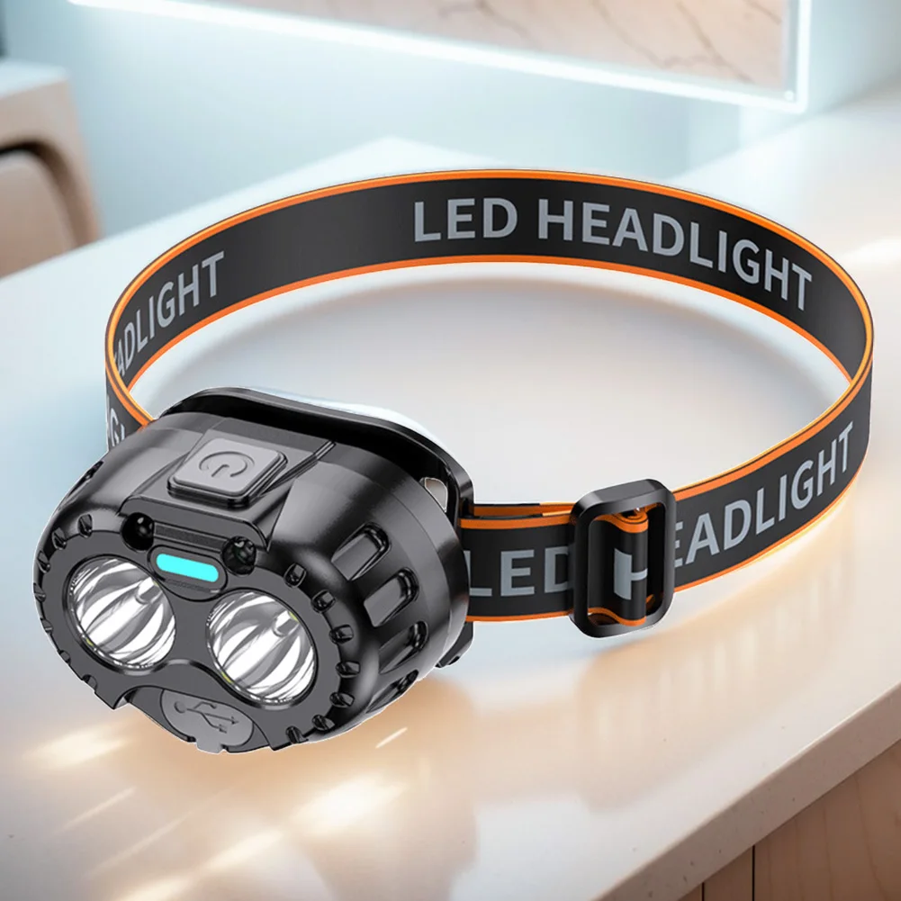 Noodsituatie Hoofd Zaklamp Bewegingssensor Hoge Helderheid Koplamp Usb Opladen Led Voorhoofd Zaklamp 250lm Voor Hardlopen Fietsen