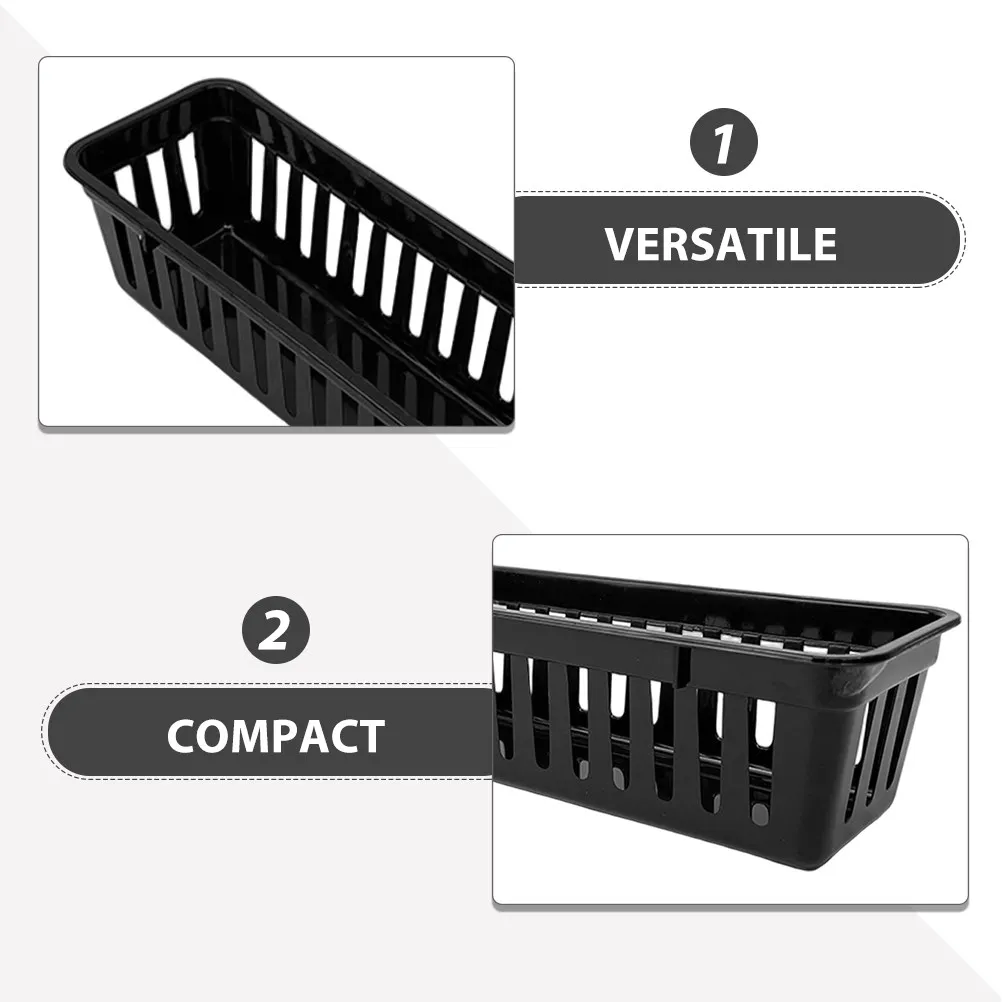 12Pcs Pencil Organizer Basket Plastic Desk Storage Tray Classroom Crayon Holder Stationery Container for Office School Supplies