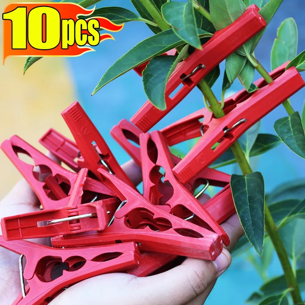 

10 шт. многоразовые пластиковые зажимы для вьющихся растений, опорный зажим для томатной лозы, безопасные инструменты для фиксации роста, зажимы для поддержки садовых растений