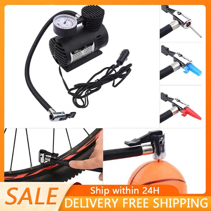 

Mini Air Compressor Electric Tire Infaltor Pump 12 Volt Car 300 PSI