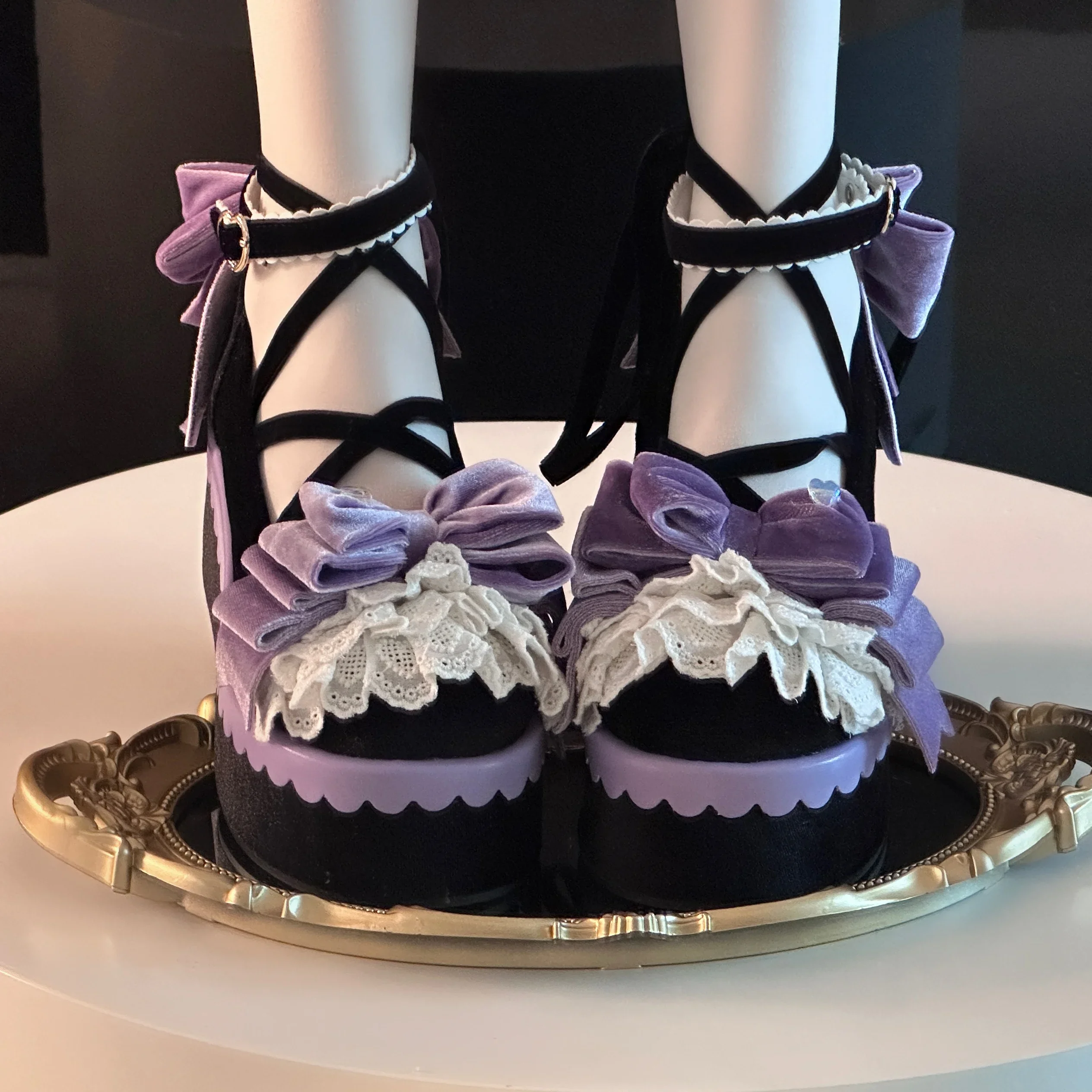 Original Thousand Layer Cake Color Blocked Luo Shoes Sponge Cake Thick Soled Shoes Versatile Lolita Sweet Girl Single Shoes