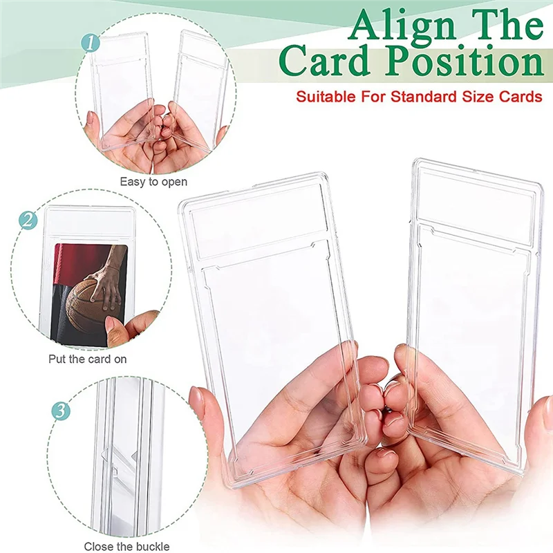 

A19E-30 Pcs Trading Cards Protector Case Acrylic Clear Graded Card Holders With Label Position Hard Card Sleeves