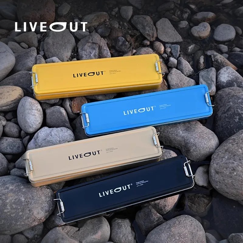 صندوق صنارة صيد متعدد الوظائف، حاوية تخزين Livebait، حافظة حديدية محمولة مدمجة للتخييم في الهواء الطلق والسفر ومعدات الصيد