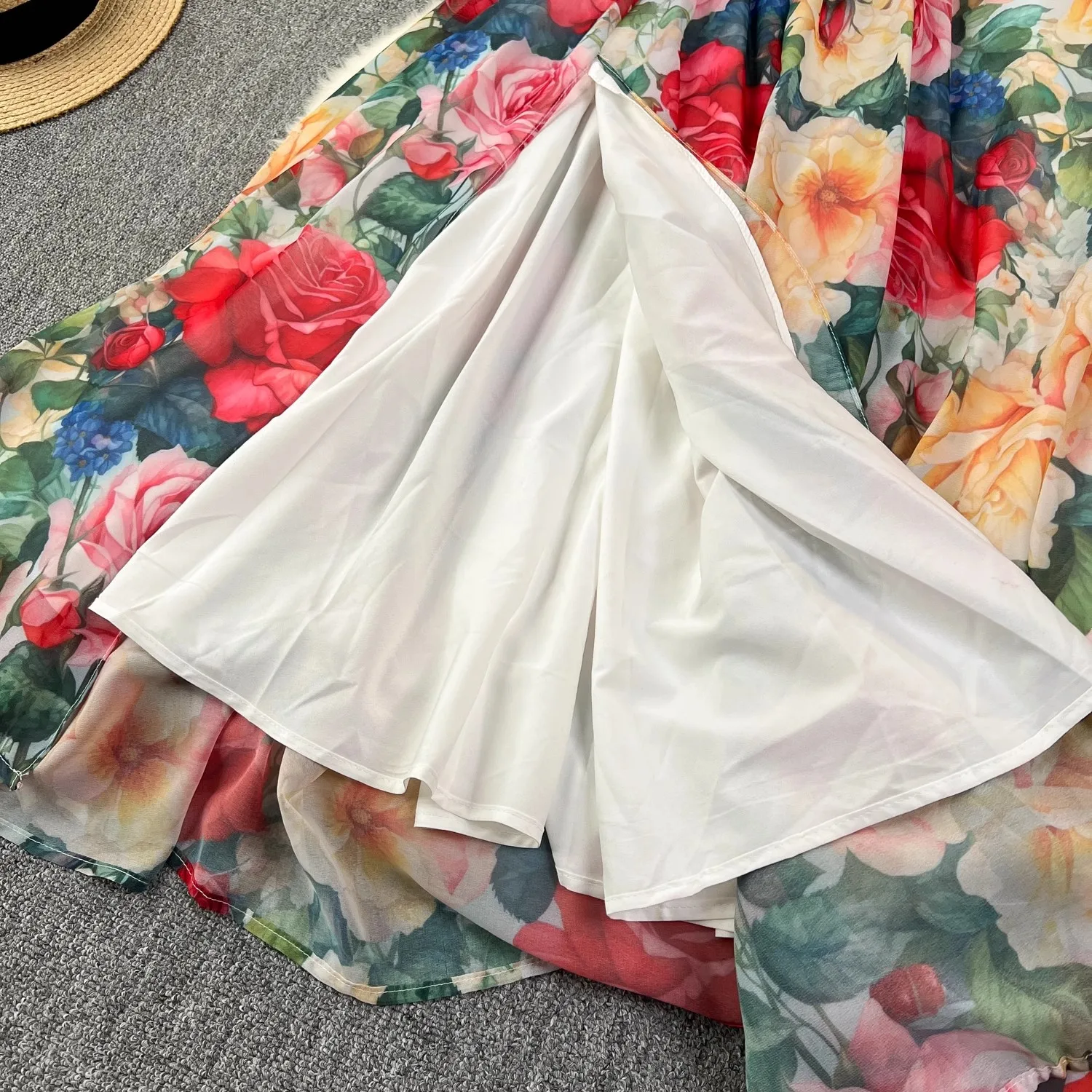 Abiti estivi per donna 2024 Casual Beach Style abito con spalle scoperte maniche corte Slash Neck Floral Flowy Boho Long Vestido 2504