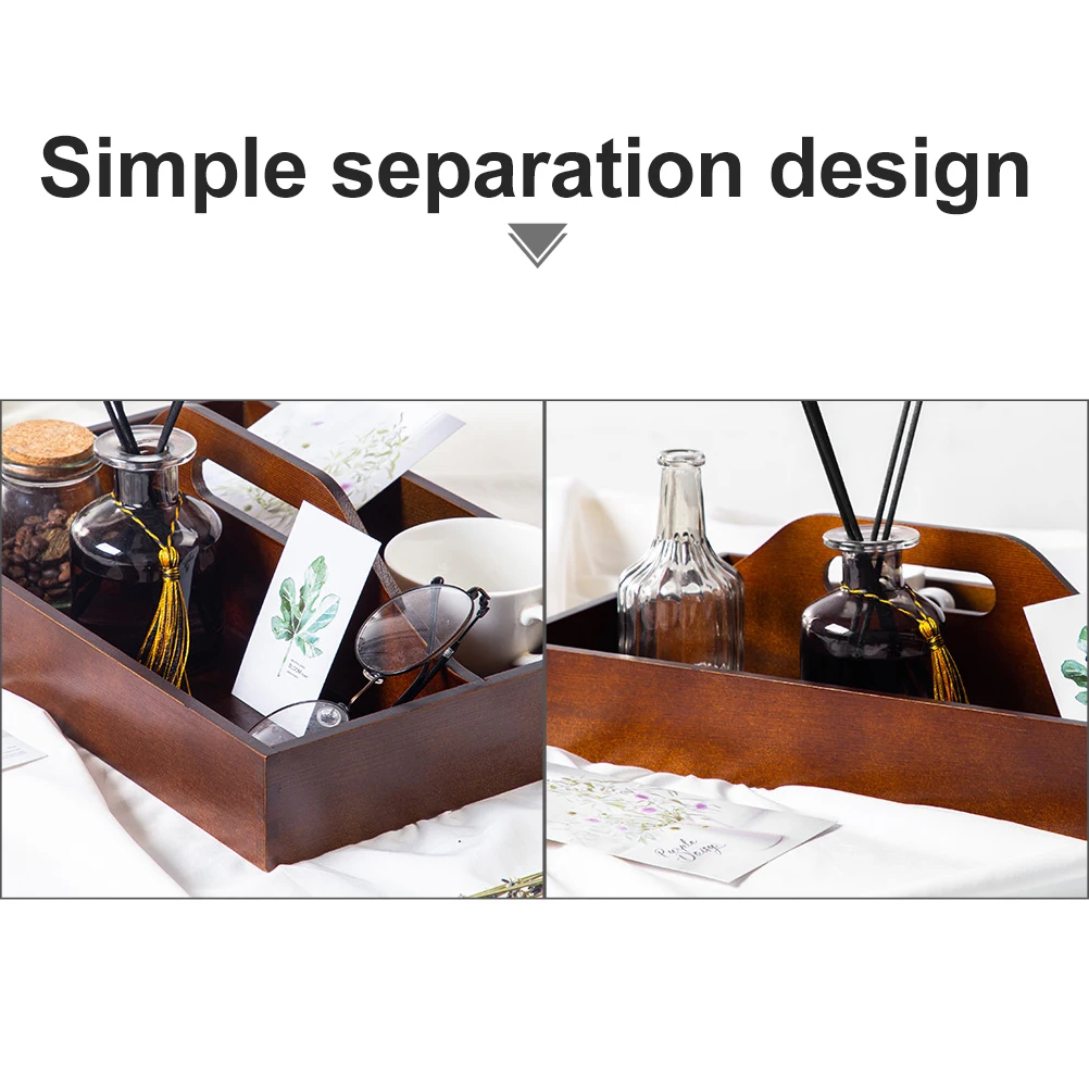 

1Pcs Wood Storage Case Premium Pine Tray for Cutlery Jewelry Cosmetics Organizer Kitchen Dining Table Storage Box