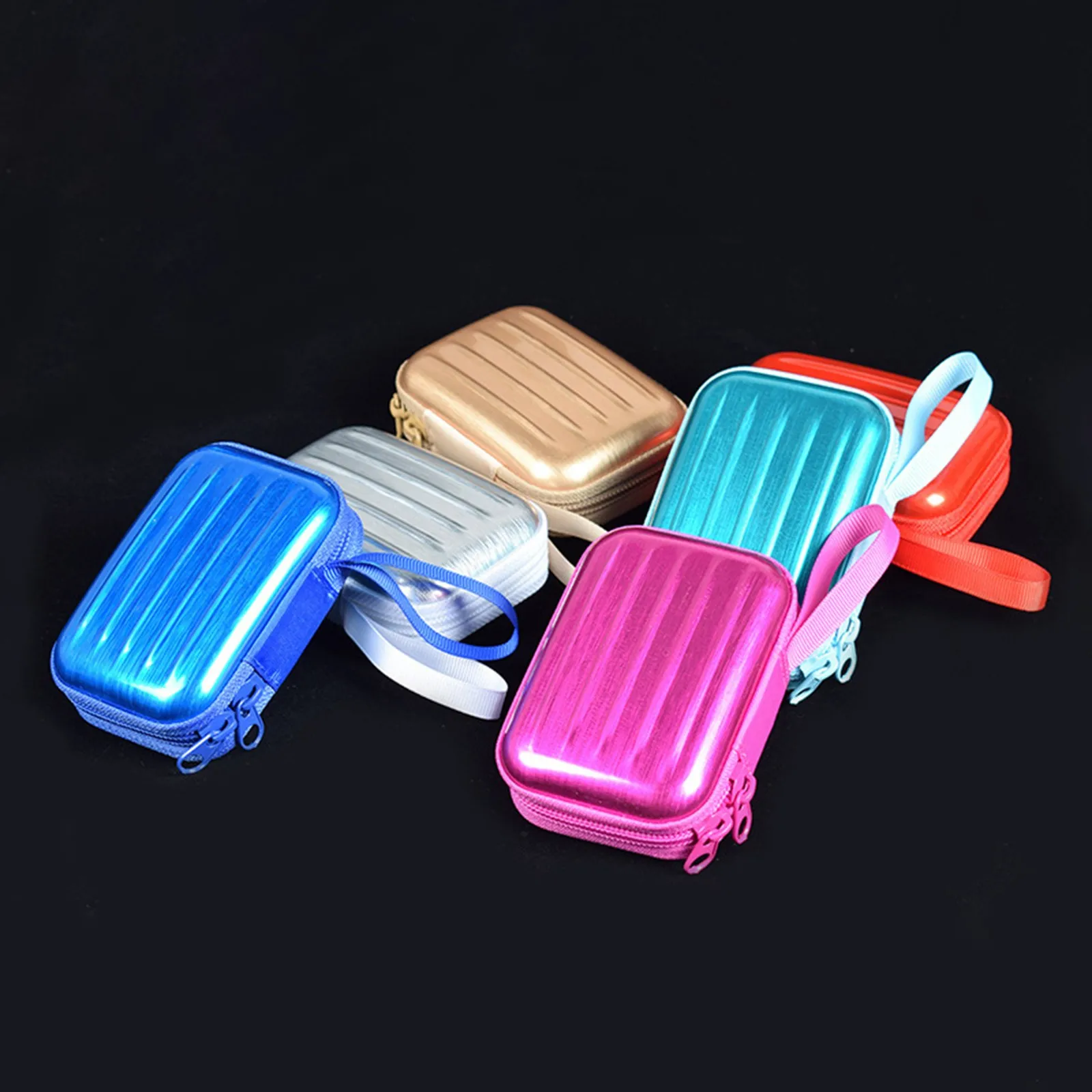 1PC Colorful Drawn Tinplate Storage Box, Headphone Storage, Glasses Storage Card Holder Small Item Storage Box