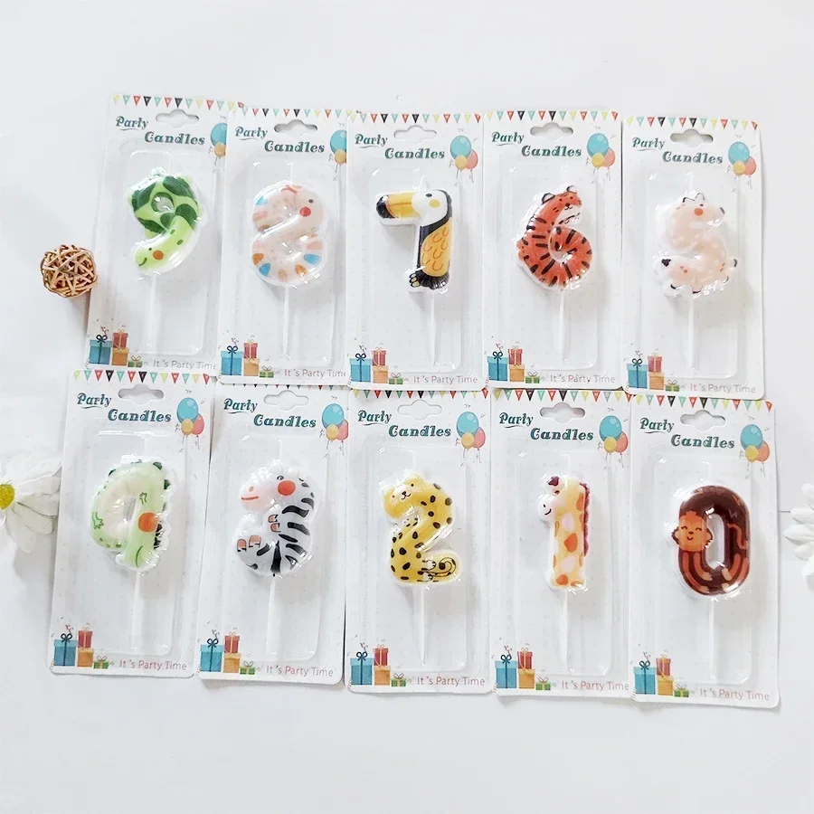 

Creative Animal-shaped Digital Candles From 0 To 9 Cartoon-style Birthday Candles Decoration for Children's Birthday Celebration