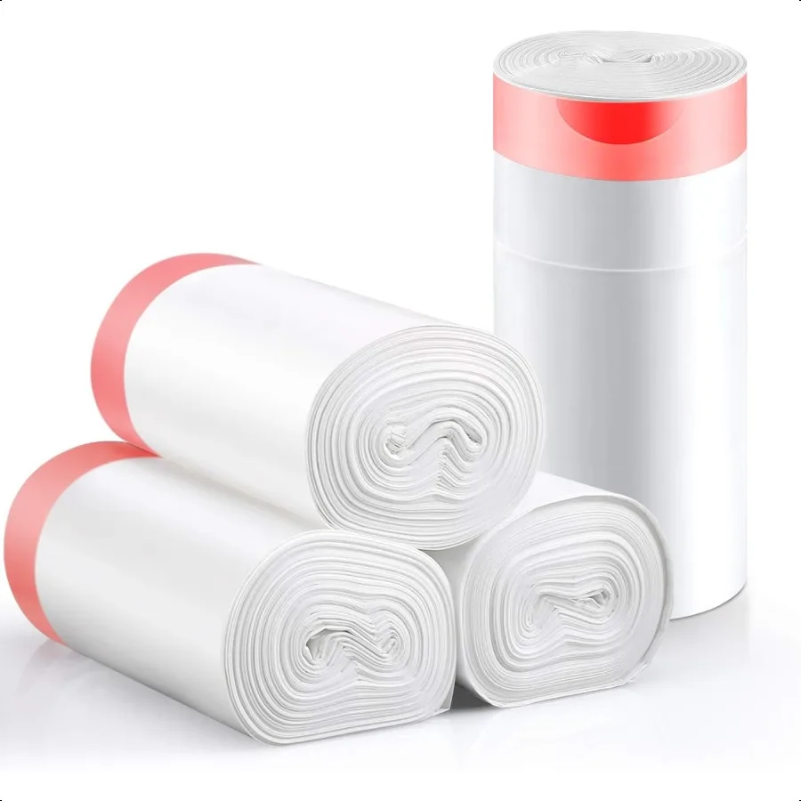 

Маленькие мешки для мусора, 192 шт., 4 галлона, очень толстые мешки для мусора на шнурке, вкладыши для мусорной корзины, пластиковые мешки для мусора для ванной комнаты