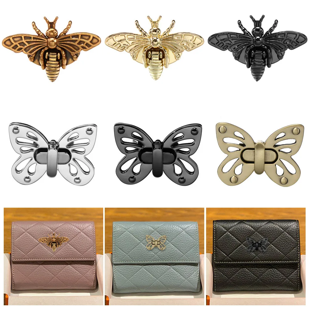금속 꿀벌 모양 차례 잠금 복고풍 패션 가방 걸쇠 하드웨어 가죽 공예 가방 핸드백 지갑 DIY 액세서리