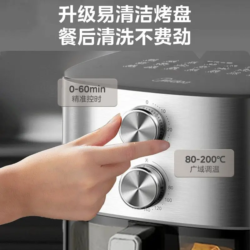6.5L Large Capacity Household Air Fryer Dual Heat Source Visible Window Smart Multifunctional Oven