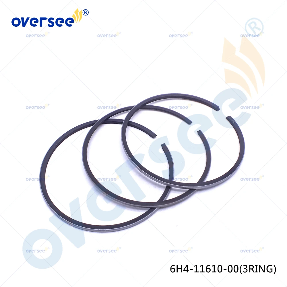 

Комплект поршневых колец 6H4-11610 для 3-цилиндрового подвесного мотора Yamaha 2T 40-50 л.с., 6H4-11610-00, 3 шт./компл.