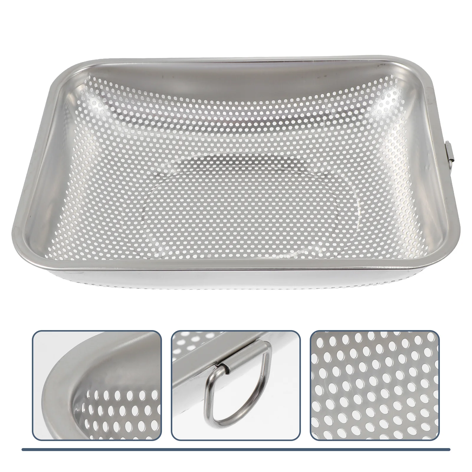 

Stainless Steel Drain Basket Rice Washing Strainer Silver Thicken Vegetable Fruit Colander Sink Wash Basin Kitchen Tool