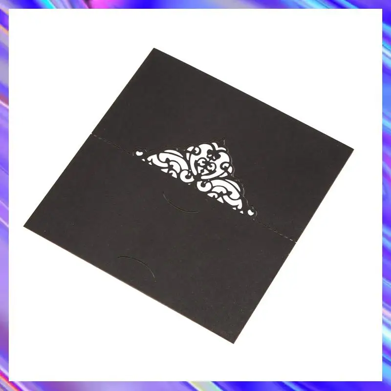 

200 Pcs Table Place Cards With White Inserts Crown Tent Cards Name Cards For Wedding Banquets Buffet Bridal Black