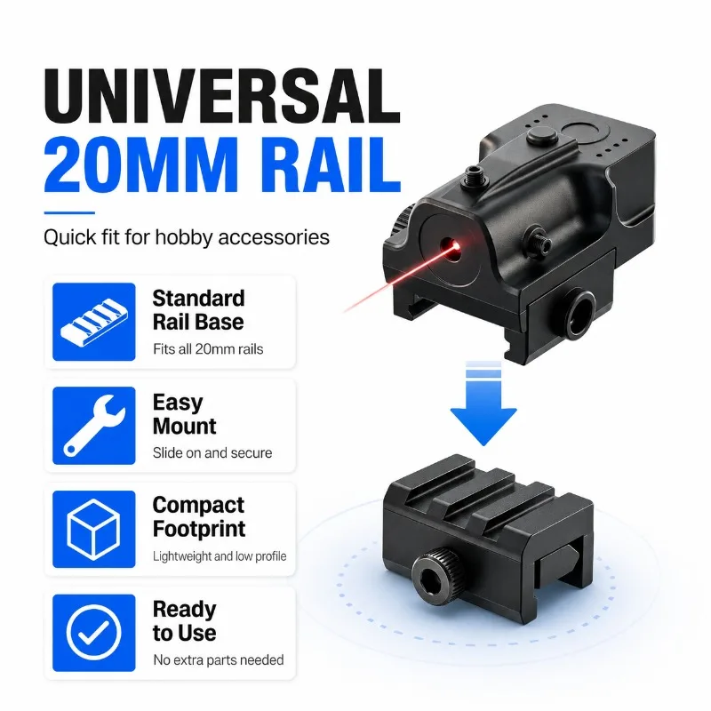Portable Red‑Light Decorative Assembly Kit, Four‑Direction Tuning Indicator Part Compatible with 20mm Rail