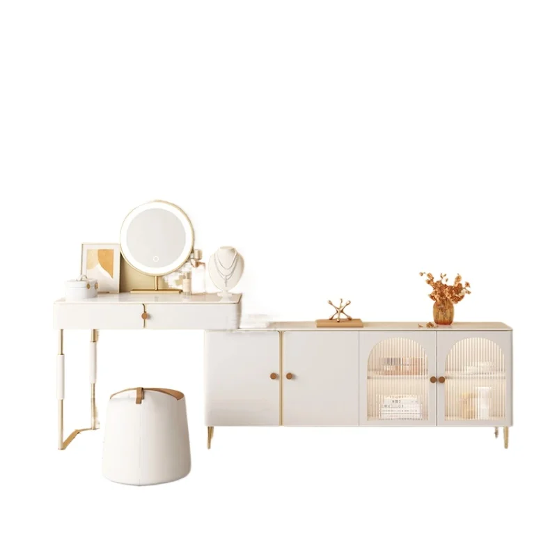 LMM light luxury smart dresser bedroom modern rock slab corner desk TV cabinet dressing table integrated