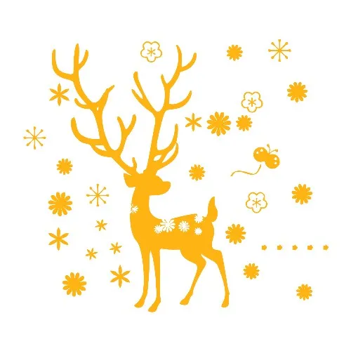 New Jargon New Year Decoration Deer Sticker Decal Yellow