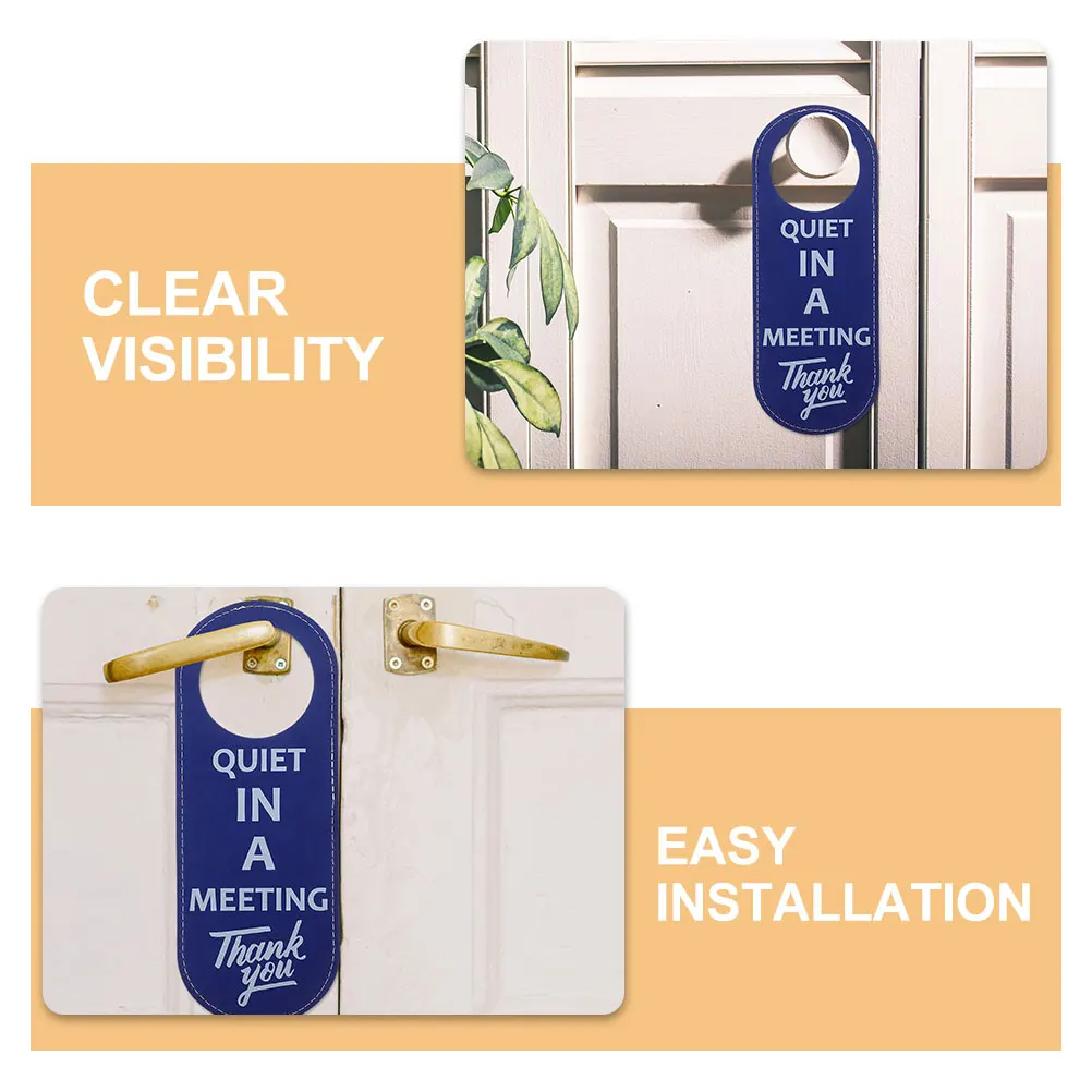 2pcs Hanger Sign Double Sided Pu In Meeting Out Of Busy Privacy Indicator Conference Room Use Door Tag For Office Hotel