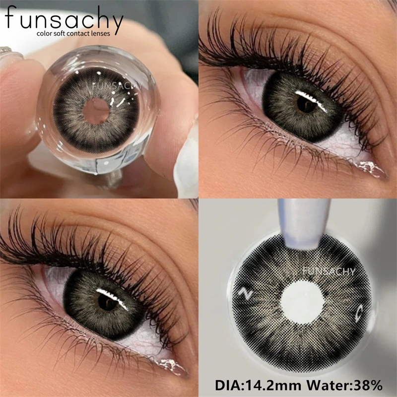 FUNSACHY 1Pair METATRON Series Fashion Makeup Beauty Contacts Lenses Soft Yearly Green Contacts Eyes Color Lenses Colored lenses