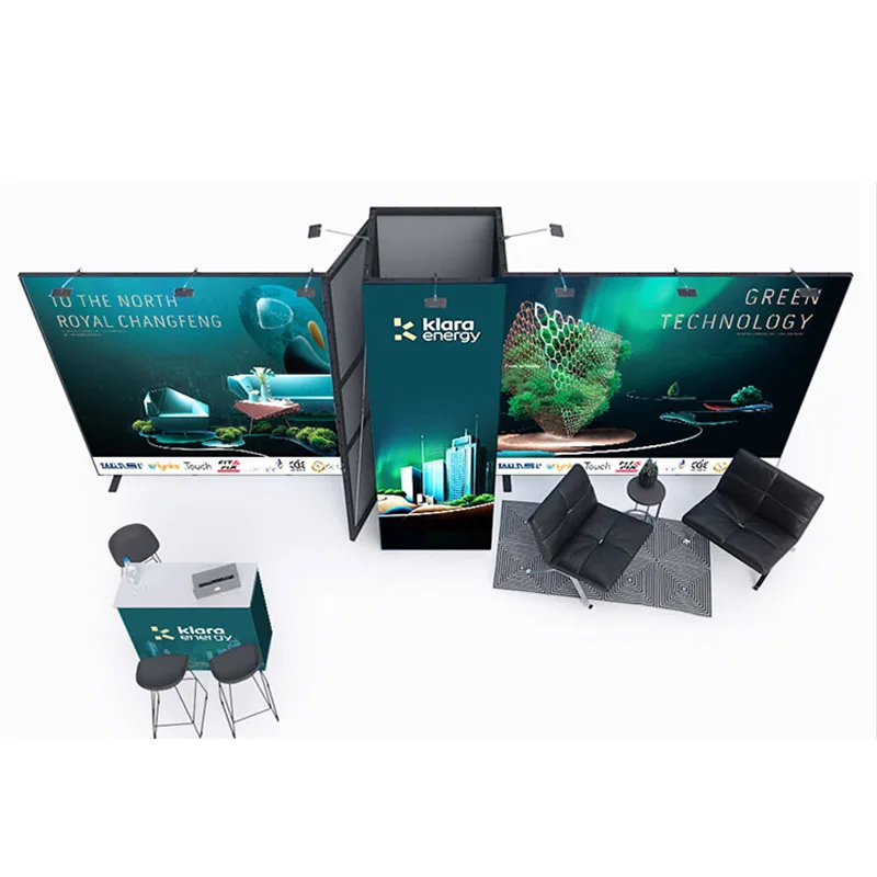 20ft Modular Customized Portable Tension Fabric Exhibition Booth Expandable Trade Show Booth Stand