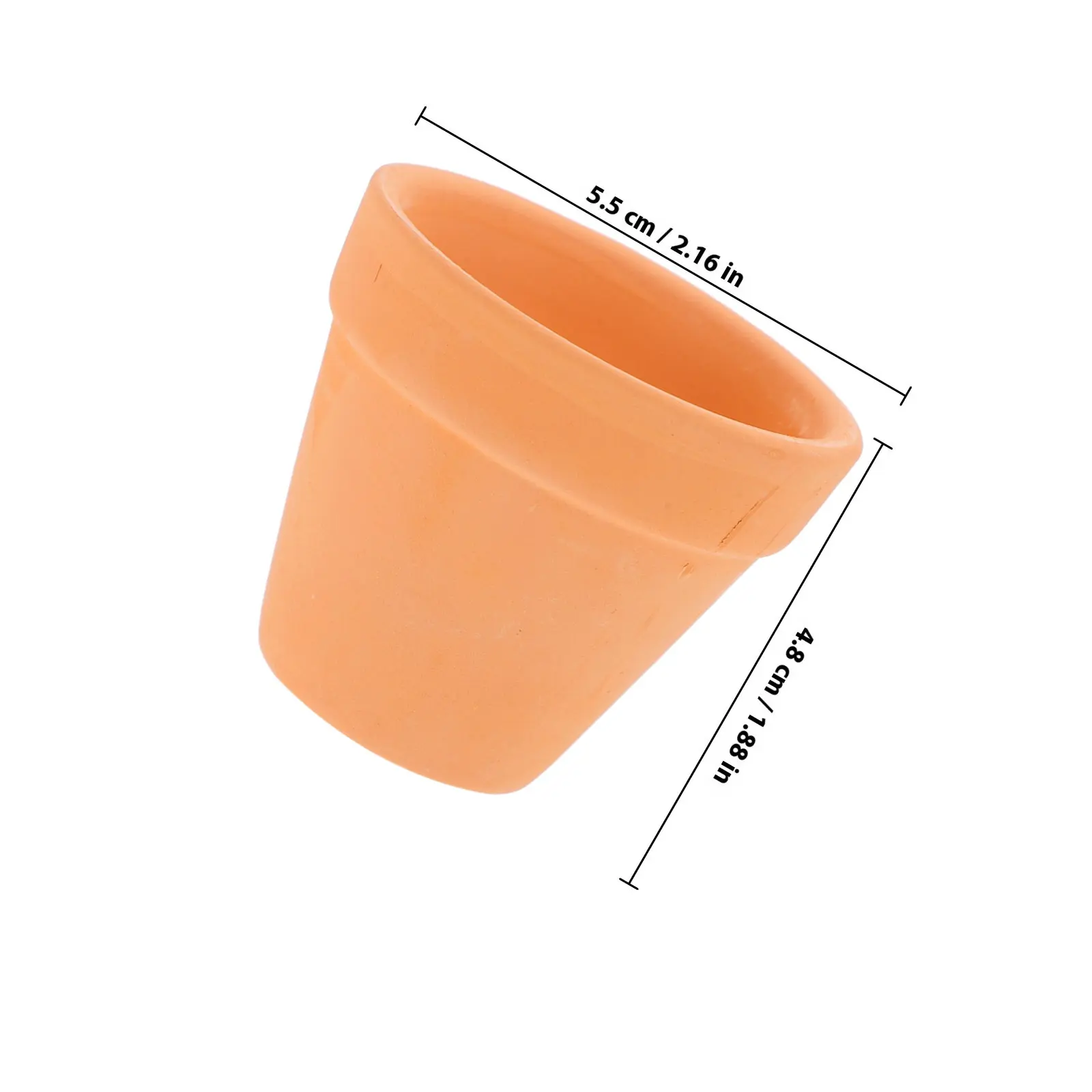 12Pieces Terracotta Succulent Pots 5.5cm Mini Size Porous Drainage Design for Small Herbs Indoor Plants Aesthetic Round Clay