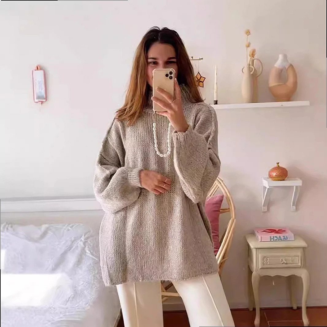 Cross Knit Sweater Tops Spring Summer Casual Loose Pullover Blouses Jumpsuits Matching Sets