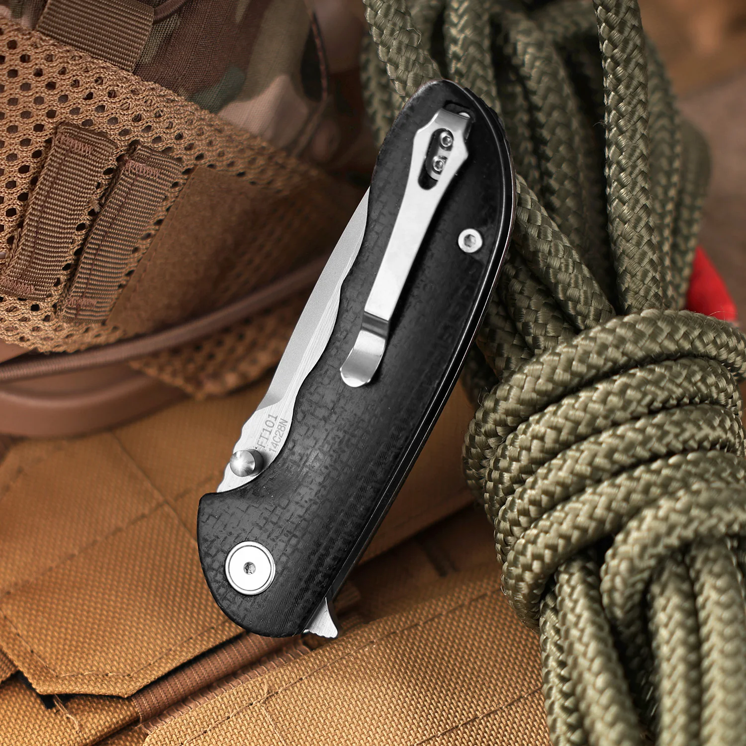 FREETIGER 14C28N Folding Knife Micarta Handle Camping Tool for Hiking Outdoor Hunting EDC Pocket Knives FT101 - view 4