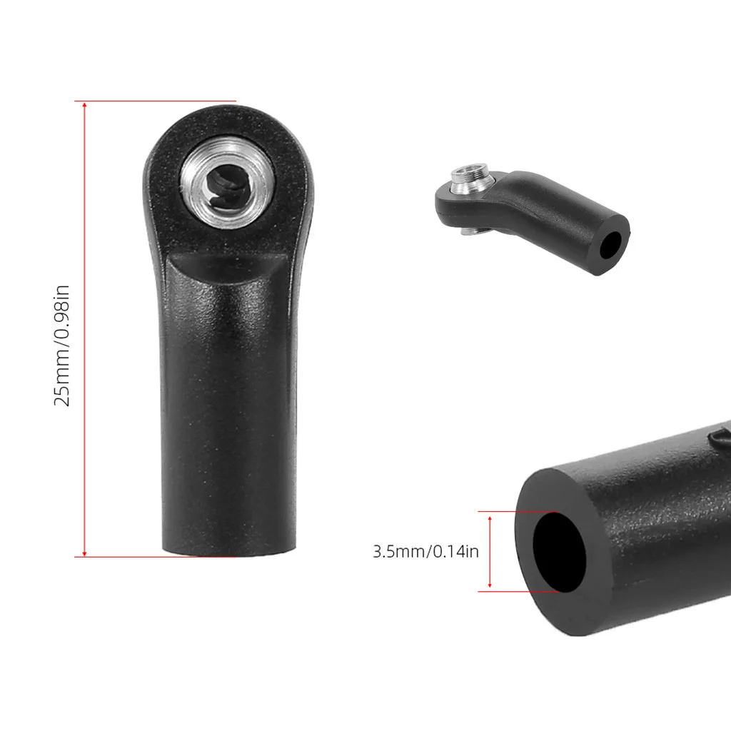 

Servo Link Rods Arms 25mm Black Plastic Accessories for RC Car Truck Axial SCX10 D90 1 10 Scale