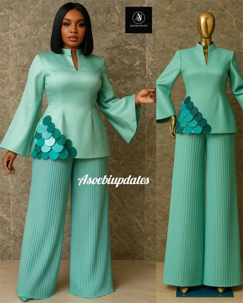 Fashion Women Suit Set 2 Piece Blazer Pants Trouser Shiny Sequins Formal Office Lady Jacket Prom Wedding Bride Coat Customized