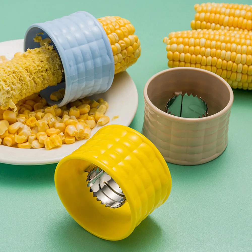 2Pack Stainless Steel Corn Stripper - Rotary Kernel Remover with Plastic Grip, Easy Home Corn Shucking Tool