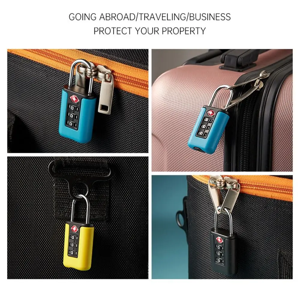 Creative Travel Cabinet Locker Luggage Password Lock 3 Digit Combination Lock Contrast Color Padlock TSA Customs Code Lock