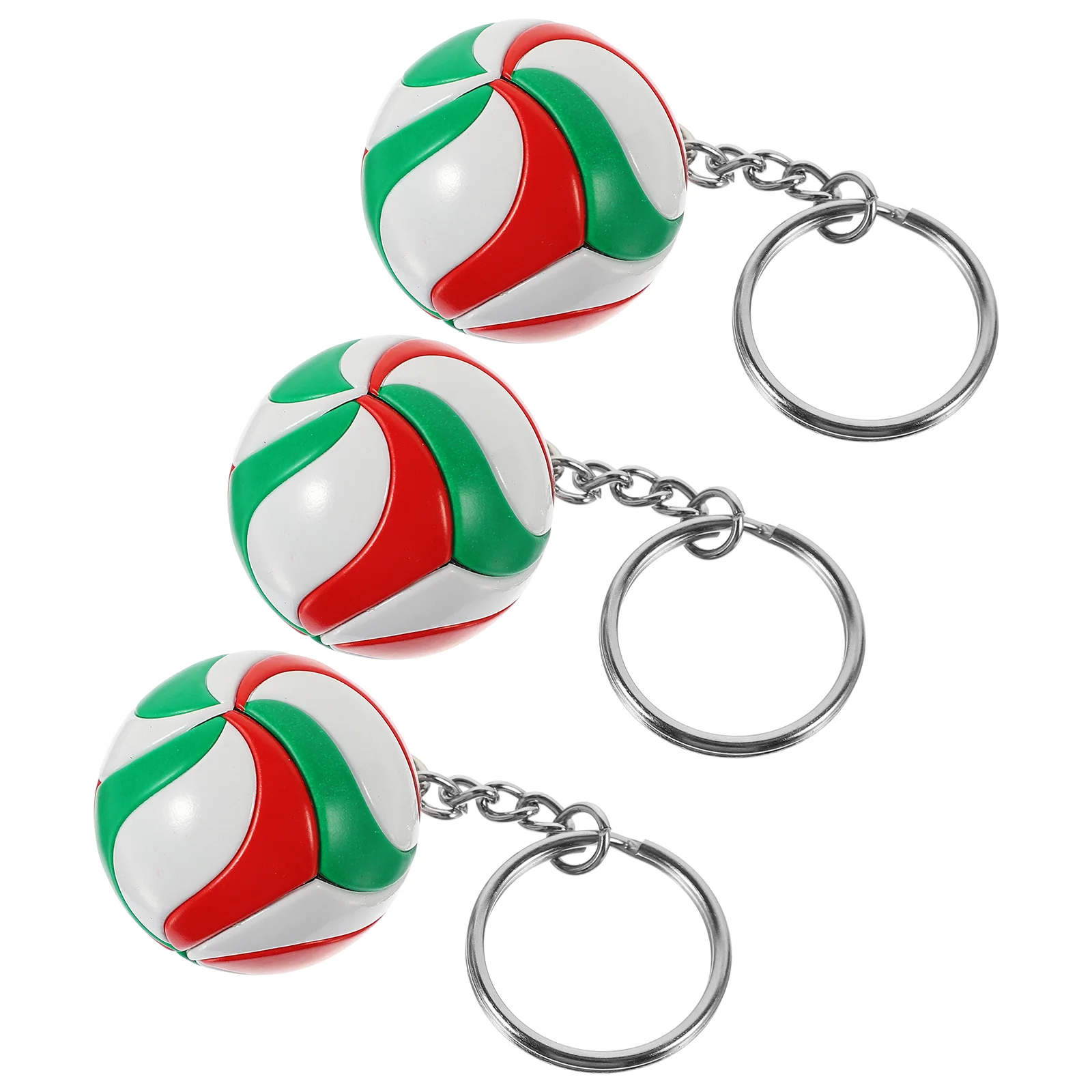 3 Pcs Toy Volleyball Model Student Key Rings Keychains For Backpacks Green