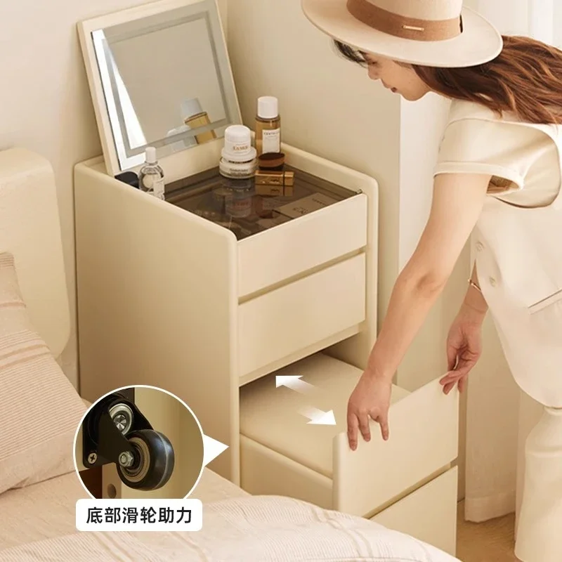 /Makeup Vanity Makeup Desk Equipped LED Lights Stool Whole Solid Wood Dresser Bedside Table Integrated Cabinet Dressing Table