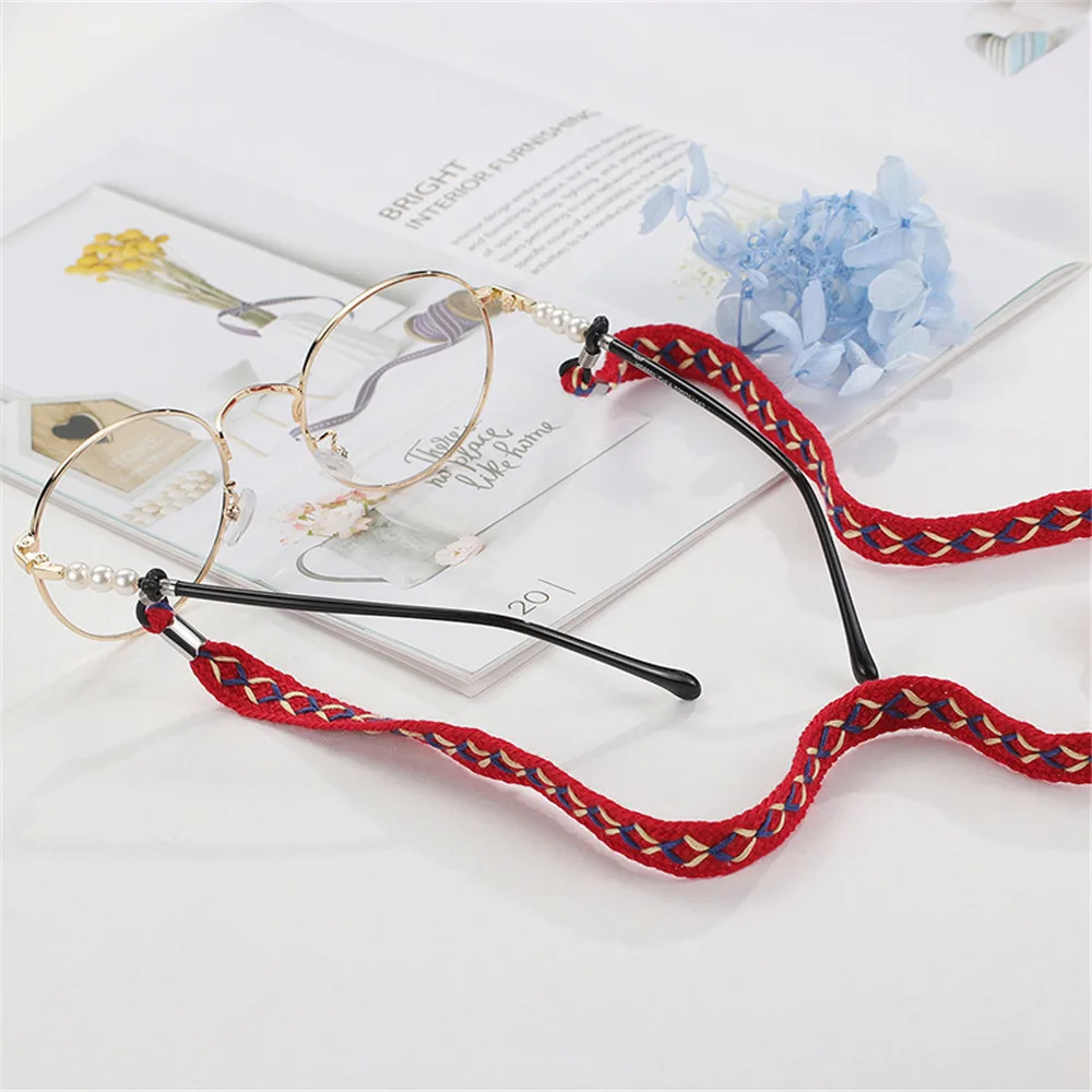 1PCS Colorful Cotton Sunglasses Strap Eyeglass Chain Cord Reading Glasses Chain String Holder Neck Cord Eyewear Glasses string