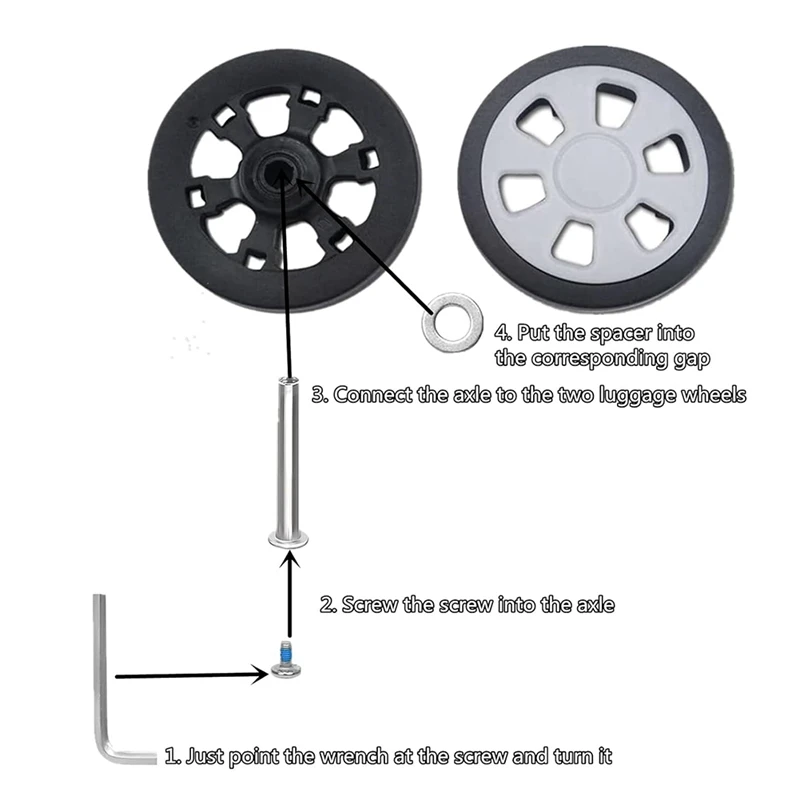 8Pcs Suitcase Wheels Replacement,2.36In/60Mm Thick 0.47In/12Mm Resistant Rubber Mute Caster Replacement Parts Luggage Wheels B