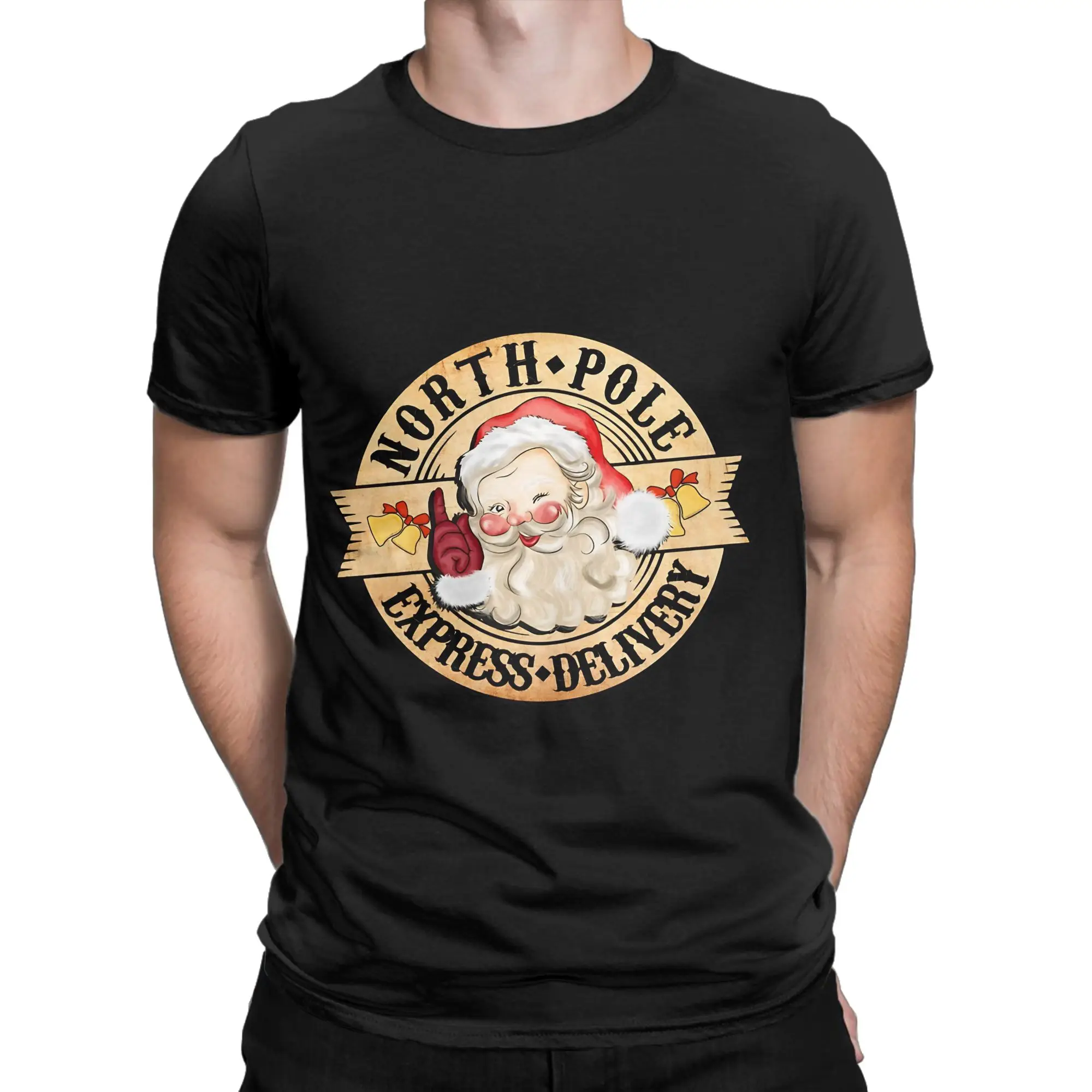 Christmas Graphic 100% Cotton T-Shirt The Polar Express Tops Tees For Men