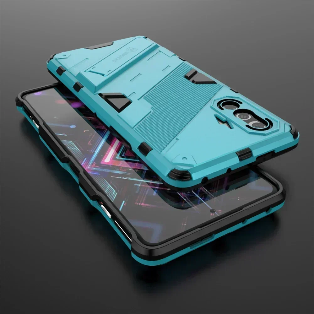 

Shockproof Armor Rugged TPU Bumper Fundas Cover For Xiaomi Poco F3 GT Redmi K40 K 40 Gaming Case PC Stand Coque Shell Housing